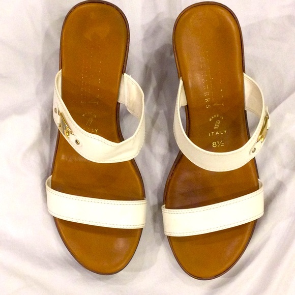 White Wedge Slide Heels Size 8.5 - Picture 3 of 8